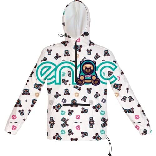 OZUNA ENOC 3D Print Mens Hooded Jackets Slim Fit Long Sleeve Homme Trendy Windbreaker Coat Brand Clothing Streetwear