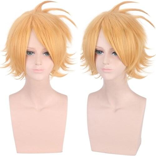 Anime My Hero Academia Denki Kaminari cosplay wig 35cm Short glod synthetic hair for men Boku no Hero Academia cosplay Wigs