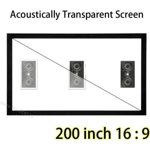 Durable 200" Diagonal 443x249cm Watching Space Acoustically Transparent Projection Screen For 3D Projector
