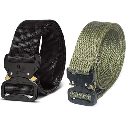 NEW Military Equipment Combat Tactical Belts for Men US Army Training Nylon Metal Buckle Waist Belt Outdoor Hunting Waistband