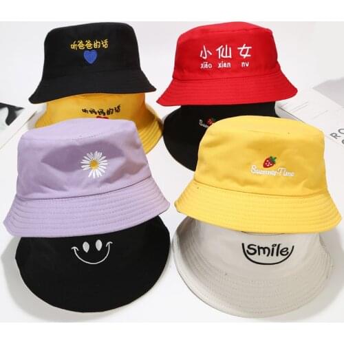 2021 Summer Sun Hat Reversible Duck Bucket Hat For Men Women Cotton Bob Sad Boys Panama Fold Girls Beach travel Fisherman Hat