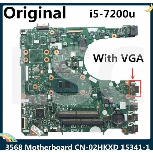 LSC For Dell 3568 Laptop Motherboard CN-02HKXD 02HKXD 2HKXD With SR2ZU I5-7200u DDR4 15341-1 91N85 100% Tested
