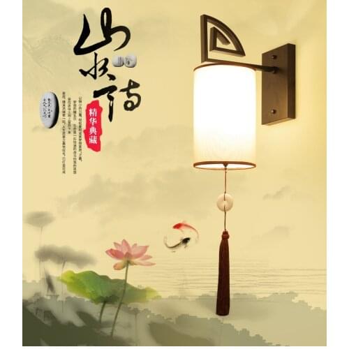 Modern New Chinese Style Wall Lamp Living Room Bedroom Bedside Lighting Iron Wall Lamp Aisle Porch Hotel Club Lighting