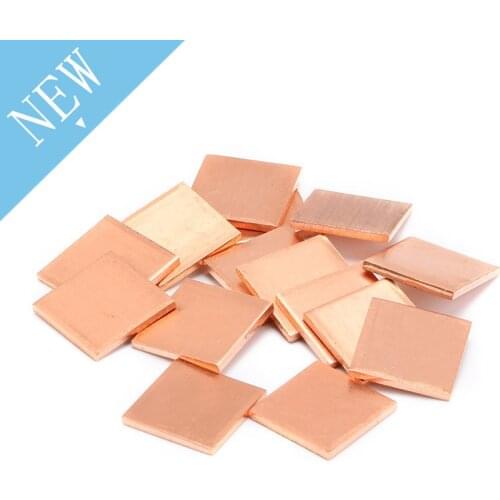 20 pcs 15mmx15mm 0.3mm 0.5mm 0.8mm 1mm 1.2mm Heatsink Copper Shim Thermal Pads for Laptop IC Chipset GPU CPU