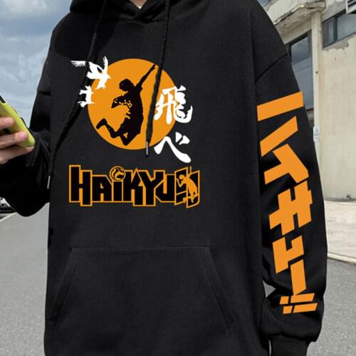 Japan Anime Hoodie Haikyuu Cosplay Women Men Harajuku Sweatshirt Karasuno High School Hooded Pullover Unisex