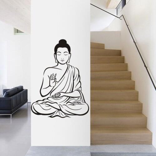 Buddha Decal Buddhism Sticke Yoga Club Posters Vinyl Wall Decals Pegatina Quadro Parede Decor Mural Yoga Sticker
