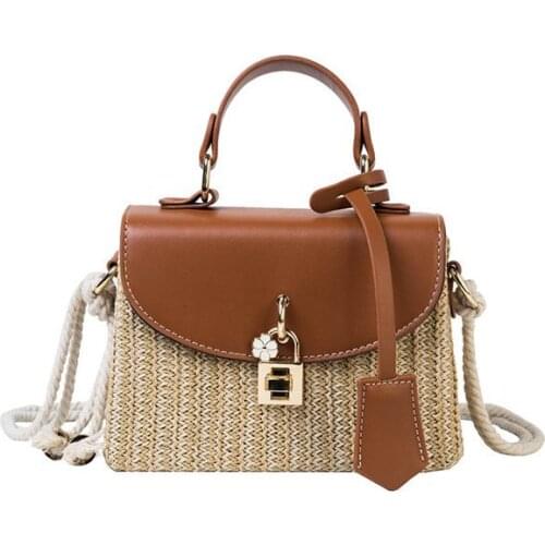 2020 Women Summer Bali Rattan Bags Handmade Ladies Small Shoulder Bags Bohemia Beach Bag Crossbody Bags Travel Handbag Fashion