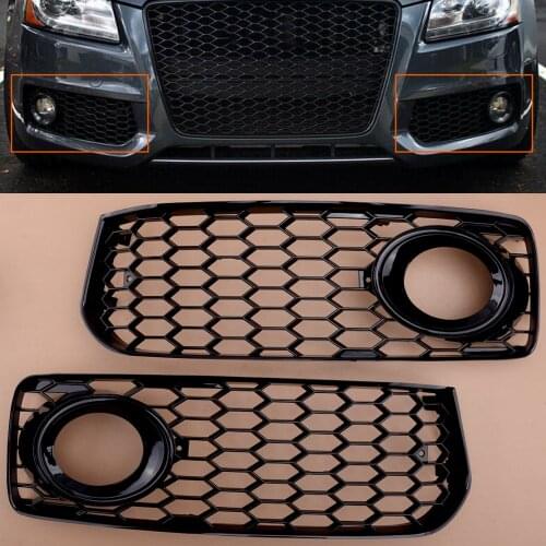 1 Pair Front Lower Bumper Fog Light Grill Cover Trim fit for Audi A5 S-Line S5 B8 RS5 2008 2009 2010-2012 8T0807681 8T0807682