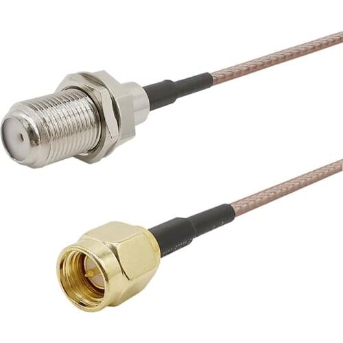 1Pcs SMA Male to F Female RG316 Adapter Coaxial Pigtail Cable F Type Jack to SMA Plug Extension Cord 10cm 15cm 20cm 30cm 50cm