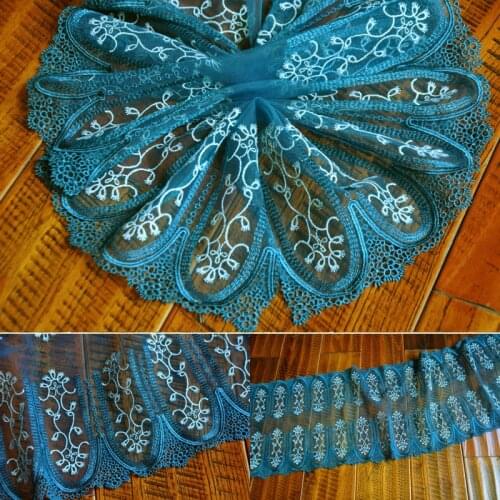 10Meters Embroidery Lace Trim 21cm Fabric Ribbon DIY Craft Sewing Supplies Skirt Hem Decoration Dolls Accessories New