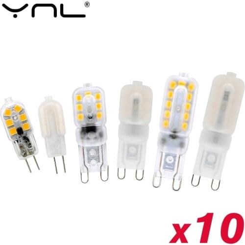 10pcs/lot G4 G9 E14 LED Lamp AC/DC 12V 220V 3W 6W High Quality LED G4 COB LED Bulb Chandelier Lamps Replace Halogen Light