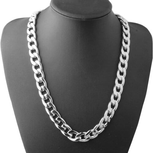 11/13/15MM Heavy Stainless Steel Silver Color Cuban Curb Link NK Chain Men/Women Necklace Or Bracelet 7-40" Jewelry