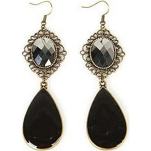 2021 New Style Long Bohemian Vintage Black Earrings for Women Jewelry Accessories