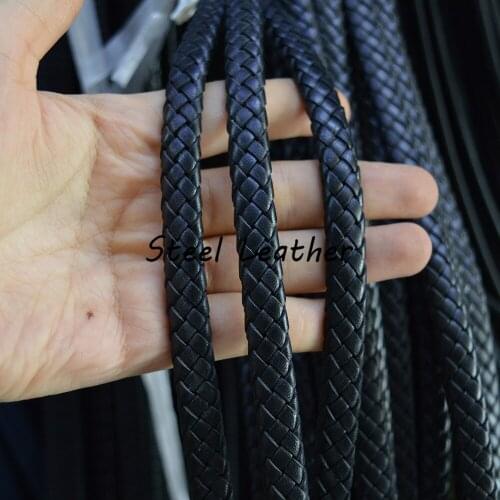 5m/lot Approx 10*5.2mm black Flat Genuine Cow braid Leather Cord Fashion Jewelry Findings Black Leathers DIY Leather items cords