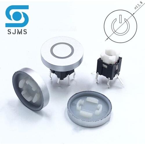 5Pcs 6*6*9.5mm DIP-6P Through Hole Micro Push Button Tactile Momentary With LED Circle symbol Switch Tact Indication Button mode