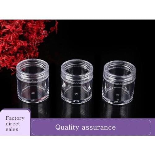 50pcs X10g Transparent Sample Bottles Round Container Jar Plastic Storage Box Rhinestone Nail Glitter Cosmetic Empty Storage