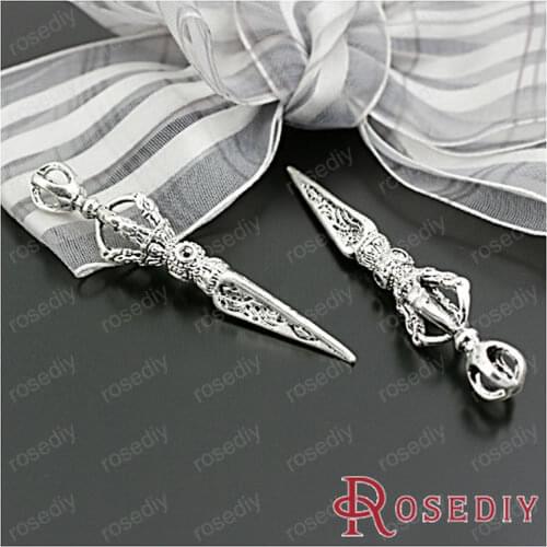 51*8mm Antique Silver color Phurpa Vajrakila Dagger Vajra Pestle Zinc Alloy Charms Pendants Diy Jewelry Findings 20 pcs(JM6853)