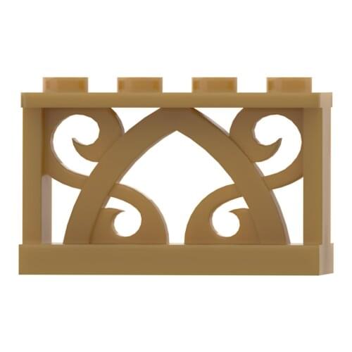 8PCS Yellow Gold Fence Building Blocks Compatible Major Brand Kids Toys 19121 Early LearningMOC Education Gifts