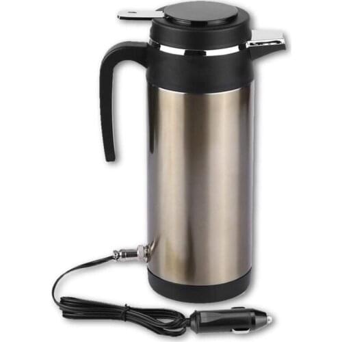 Car Kettle 12V 1200Ml Electric Car Kettle Travel Heater Large Capacity Tea Coffee Car Boiler Suitable for Camping Gold