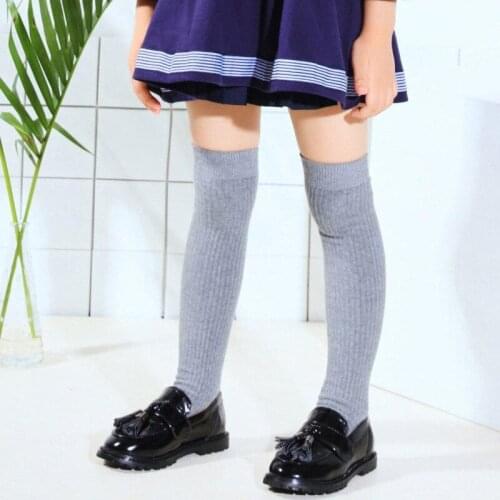Spring Autumn Kids Knee High Socks Girls Boys Solid Color Cotton Sports School Socks Children Baby Long Tube Socks Leg Warmer