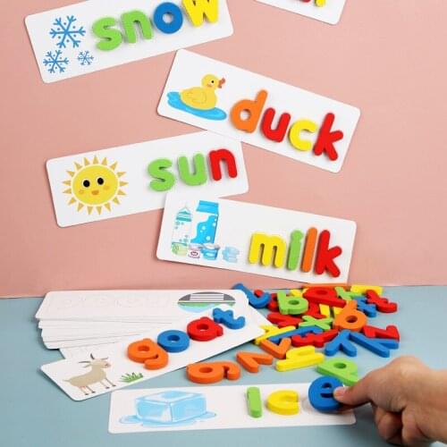 Montessori Letter Board Alphabet Early Learning Wooden Toys For Children Spell Word Game Puzzle Preschool Educational Baby Toys