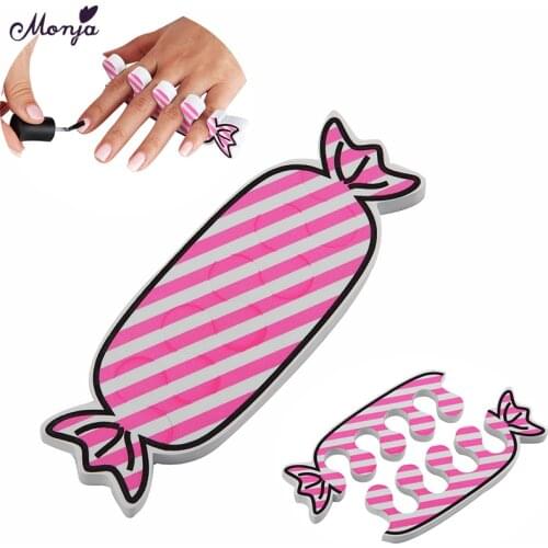 Monja Random Color Nail Art Finger Toe Soft Foam Separator Candy Detachable Hand Foot Care Polish Gel Assist Paint Manicure Tool