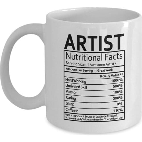 Artistic Gifts Artistic Nutritional Facts Label Artistic Gag Gifts - Gifts Coffee Mug Tea Cup White 11 oz
