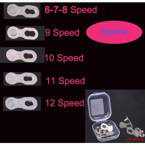 5 Pairs Bike Chain Quick Link Connector Lock Set MTB Road Bicycle Power Chain Quick Release Buckle for 6 7 8 9 10 11 12 Speed