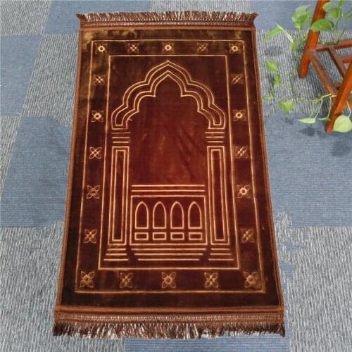 Fashion Soft and Comfortable Muslim Prayer Blanket 12mm Thickness Prayer Mat 70x110cm Anti Slip Carpet for Raschel Worship Rugs