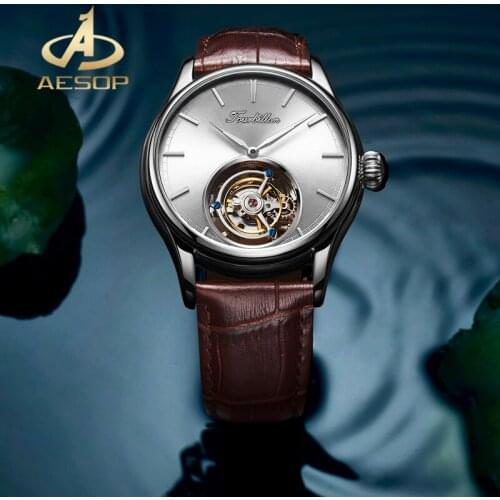 AESOP Top Luxury Brand Business Men Watch Sapphire Glass Waterproof Watch 100%Real Tourbillon Mens Mechanical Watches