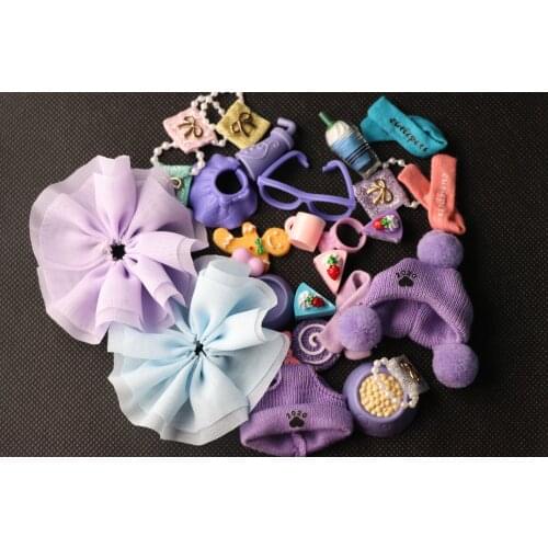 Pet Shop Accessories Lot 15pcs Random Skirt Scarf Glasses Cake Hats Suit Collie Boy Girl Shorthair Cat Surprise Girls Boys Gift