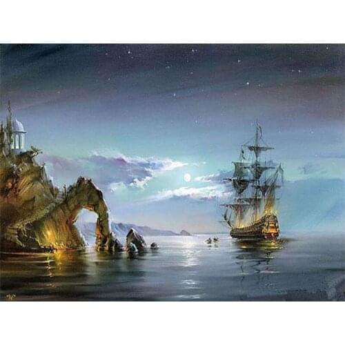 Sea Wonders Scenery DIY Digital Painting By Numbers Modern Wall Art Oil Painting Christmas Gift Home Decor Big Size