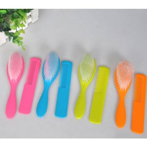 2PCS Hair Brush Comb Set for Baby Newborn Boys Girls Kids Hairbrush Safe Comb Portable Plastic Head Massager Hairdressing Tools