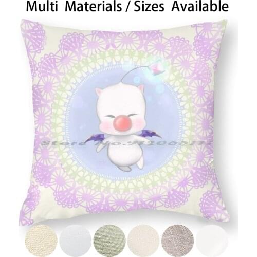 Moogle Pillow Case Throw Pillow Cover Cotton Linen Flax Kupo Final Fantasy Moogle Ffxiii Paint Tool Sai Photoshop Anime Manga
