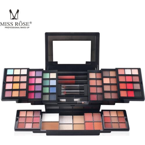 New Face Powder Makeup Set Matte & Shimmer Eyeshadow Palette Lipstick Eyebrow Pen Make Up Kit Highlighter Bronzer