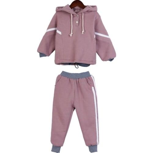 Autumn Fashion Clothes for Kids Girl Long Sleeve Winter Clothes Plus Velvet 2 Piece Set Ropa Para Ninos Childrens Sets BE50DD