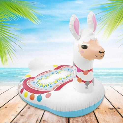 Animal Swim Pool Float 3D Inflatable Alpaca Pool Float Rideable Blow Up Summer Pool Toy Baby Swimming Toys
