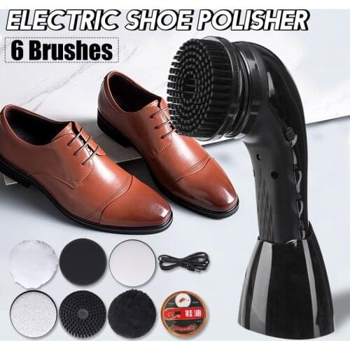 Portable Handheld Automatic Electric Shoe Polisher Automatic Shoe Polishing Cleaning Machine Leather Brush Shoe Care Tools