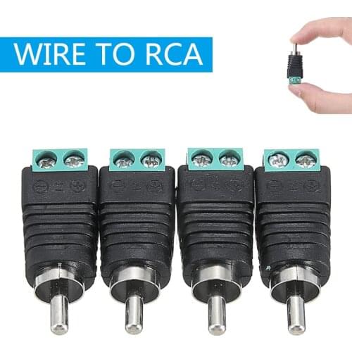 RCA AV Terminal Connector RCA Male Plug 2 Pole AV Terminal Block 4pcs/lot For Audio Wire RCA Male Connector
