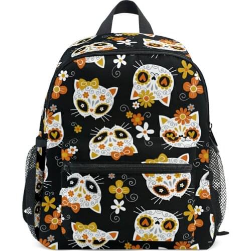 Kindergarten Backpack Kids Toddler School Bags Cute Cat Sugar Skulls Prined Hot Sales Boys Girl Student Book Children School Bag