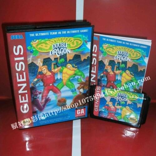 Sega MD game - Battletoads & double dragon with Box and Manual for 16 bit Sega MD game Cartridge Megadrive Genesis system