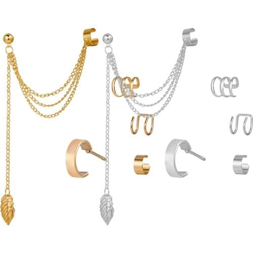 SHOUMAN Wedding Ear Wrap Crawler Hook Earring Crystal Bohemian Stud Earrings For Woman Lightning Zirconia Climber Earrings