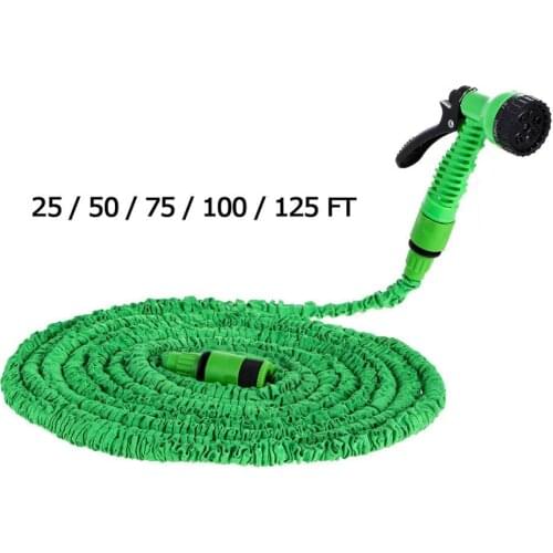 25FT-200FT Garden Hose Expandable Flexible Water Hoses Fabric Pipe Plastic Hoses Pipe With Watering Spray Gun for Car Garden