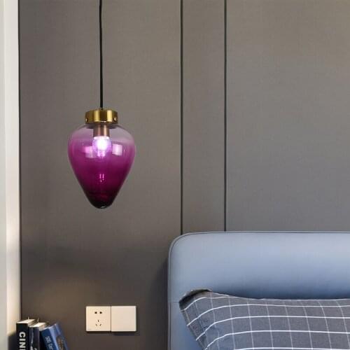 Nordic Stained Glass Pendant Lights Modern Luxury Bedroom Living Room Kitchen Decor Hanging Lamps Bar Restaurant Light Fixtures