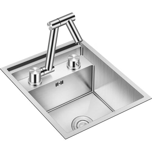 304 Stainless Steel Hidden Single-sink Washing Basin RV Bar with Cover Invisible Sink Intelligent Single-sink for Kitchen Bar