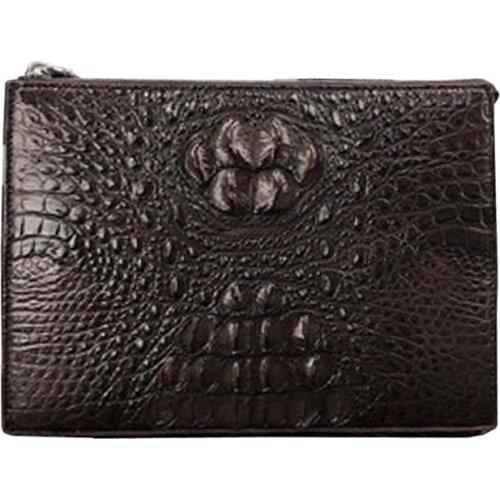 Ousidun new crocodile envelope bag male large capacity handbags leisure Clip package male zipper Hand bag men clutch bag