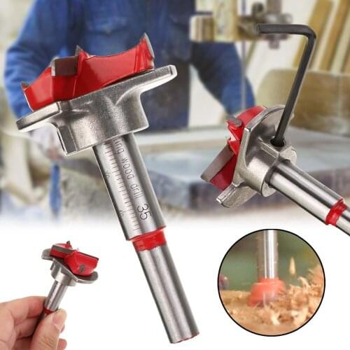 New 35mm Spotting Drill Bit Hinge Open Hole Forstner Woodworking Cutter + Hex Wrench For Hole Saw Cutter Woodworking Tools