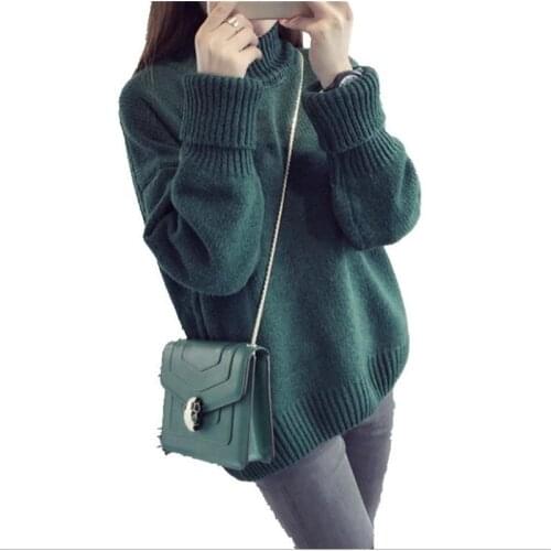 Thick Warm Half-Turtleneck Sweater Women Jumper 2018 New Short Winter Long Sleeve Knit Pullover Sweater Female Pull Femme Q982