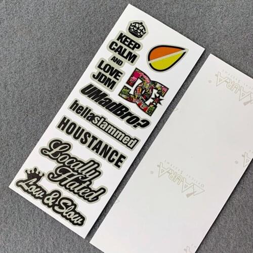 Highly Reflective JDM Novice Shield Style HellaFlush Car Sticker for Toyota Honda Nissan Mazda Mitsubishi Accessories 8CM x 20CM