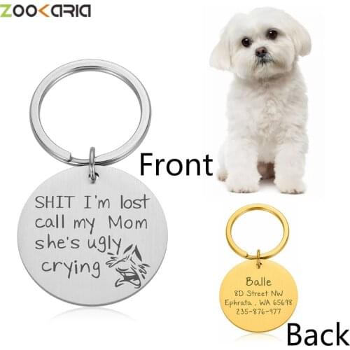 Funny Pet Dog Cat ID Tags Key Chain Gifts for Dog Lovers Pet Collar Tags for Dog Owner Personalized Dog Cat Tag New Puppy Tag
